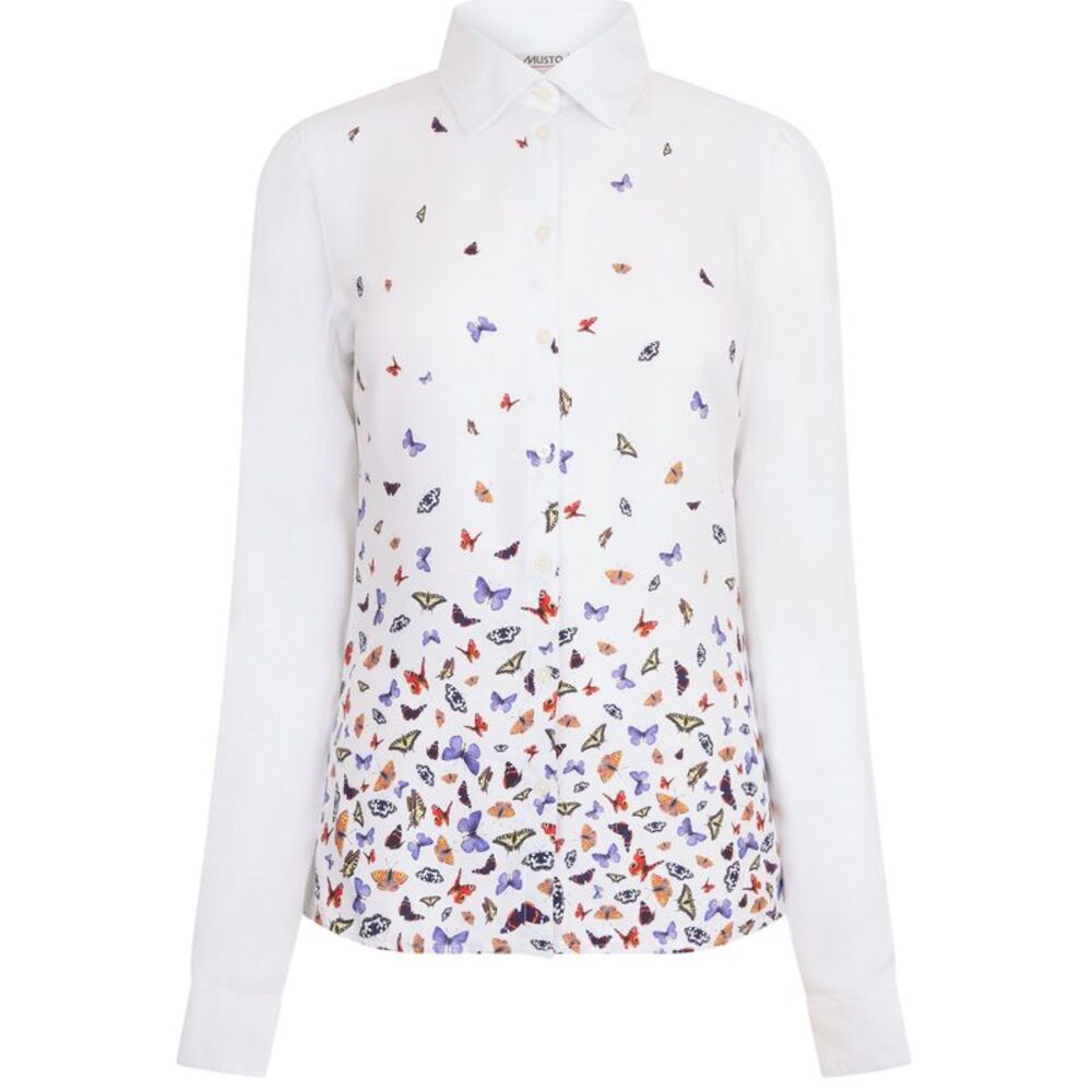 Musto Womens/Ladies Country Butterflies Shirt / White